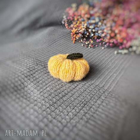 Mini dynia ozdobna handmade żółty melanż - 1 szt.