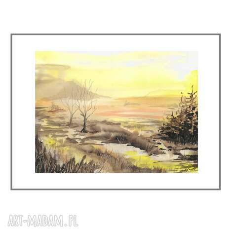 Akwarela „Blask” 40x30 cm - malowana ręcznie, sygnowana