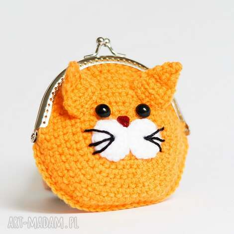 portmonetka kotek portfel, szydełko, oryginalny prezent