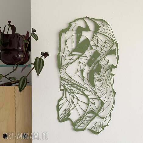 Wycinanka papierowa w zieleni 26x48 cm - ręcznie wykonana abstrakcja boho