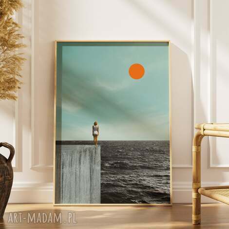 plakat miło cię widzieć 50x70cm, kolaż z morzem, cisza i spokój, prezent