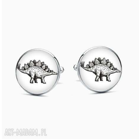 spinki do mankietów stegozaur prezent dla niego spinki z dinozaurem zabawne