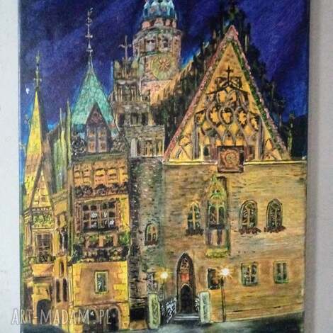 Wrocław Ratusz - ręcznie malowany obraz akrylowy 40x30 cm