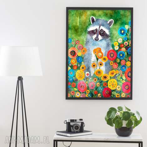 Kolorowy plakat z szopem 40x50 cm - śmieszny prezent do pokoju