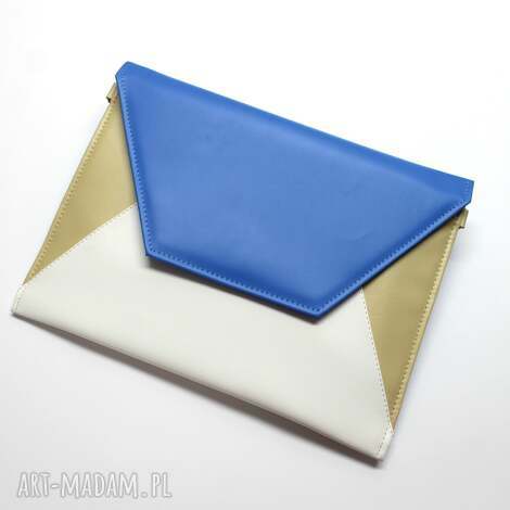 kopertówka - chaber, beż i biały elegancka, nowoczesna, wizytowa, wieczorowa