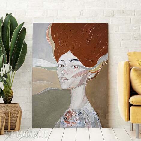 Obraz 50x70 cm Wydmy - portret kobiety na matowym płótnie (druk pigmentowy)