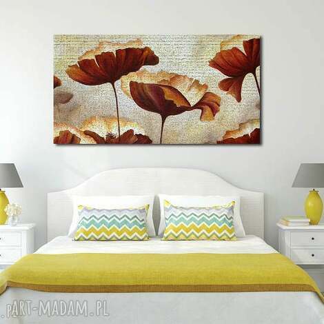 Obraz XXL Kwiaty 5 120x70 cm - czerwone i pomarańczowe na Canvas (bez ramy)
