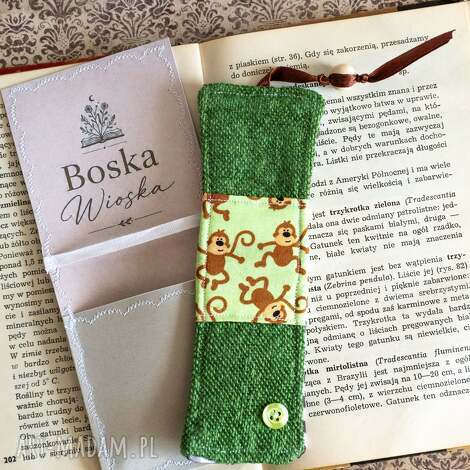 Ręcznie szyta zakładka do książki - Bo to zła małpa była