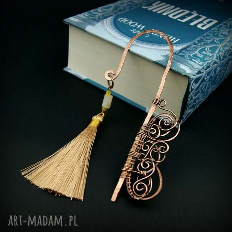 miedziana zakładka do książki wire wrapping książkary