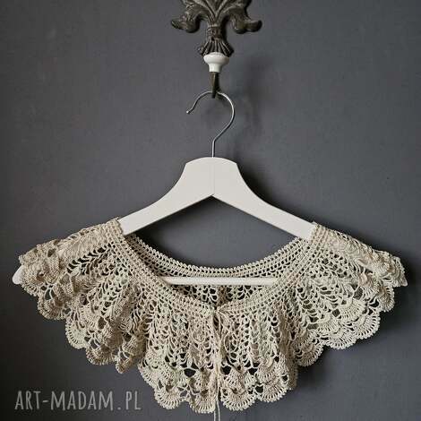 bawełniany kołnierzyk retro, szydełkiem szyję, prezent