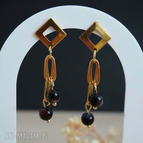 Kolczyki ze stali chirurgicznej z agatem 6 mm - eleganckie i uniwersalne