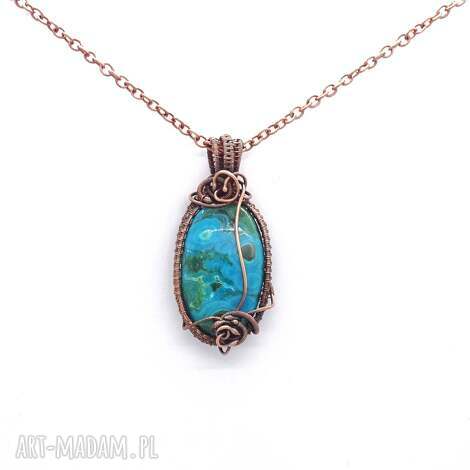 Miedziany naszyjnik z szutakitem - unikatowy amulet boho LadyC