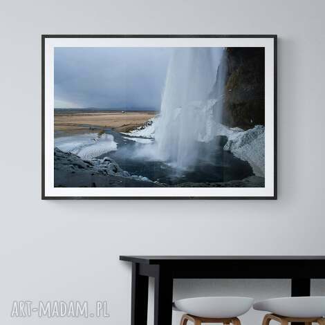 plakat 40 x 30 wodospad seljalandsfoss dekoracja, wnętrze islandia krajobraz