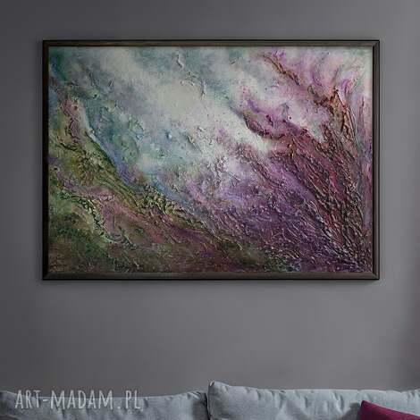 Fairy Tale - Obraz strukturalny abstrakcyjny pejzaż 100x70 cm z efektem złota do salonu i sypialni