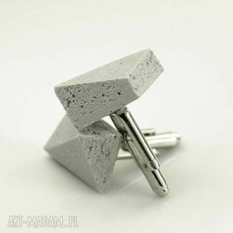 INGRAY - męskie spinki do mankietów, minimalistyczny beton, dla niego, ekstrawagancki