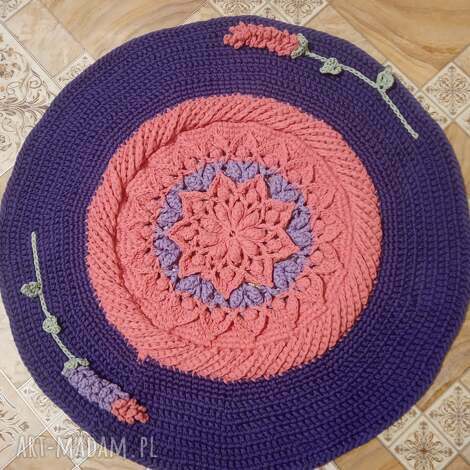 lena reviako dekor dywanik lawenda, szydełko, rękodzieło