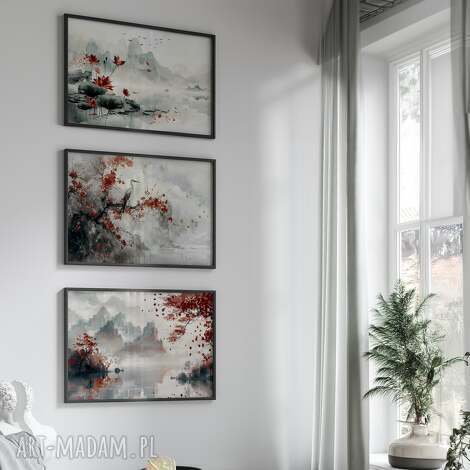 Zestaw 3 plakatów 30x40 cm - japońskie pejzaże