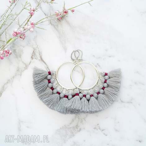 Kolczyki Boho Big z chwostami - Silver - lekkie i eleganckie