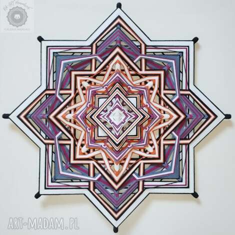 Mandala Żywioły Metal i Ogień 50x50 - ręcznie robiona dekoracja 3D