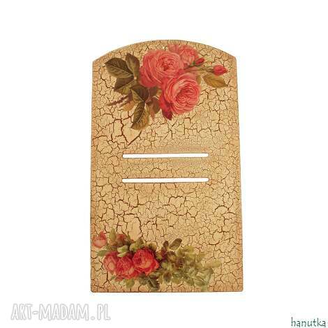 wieszaki bukiety różowych róż - deseczka pod kalendarz prezent, podkładka