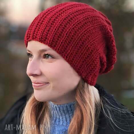 Czapka beanie uniwersalna na prezent unisex - szydełkowana, miękka i ciepła