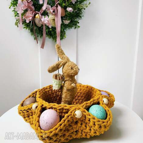 koszyk wielkanocny na jajka z przegródkami, dekoracje wielkanocne skandynawskie