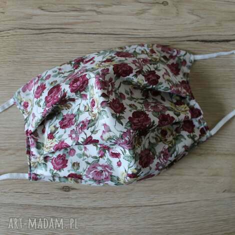 maseczka bawełniana - róże maska kolorowe maseczki bawełniane