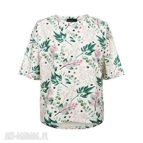 bluzka t-shirt herbal jasne, delikatne listki