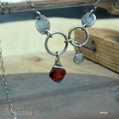 granat z labradorytem - minimalistyczny 03, minimalistyczna biżuteria