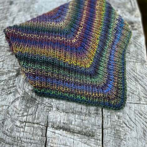 chusta z wełny merino selma na wrzosowisku, apaszka drutach prezent dla niej