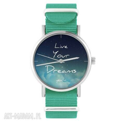 Zegarek Live Your Dreams dla niego - turkusowy nylonowy pasek