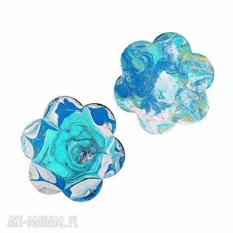 Kolorowe Magnesy Kwiatowe - zestaw 2 szt. na lodówkę Acrylic Pouring