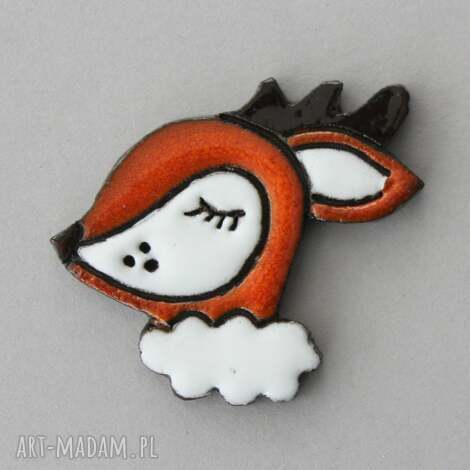 sarenka - broszka ceramiczna, minimalizm, skandynawski design, leśny boho, prezent