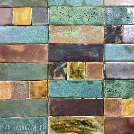Ręcznie robione kafelki ceramiczne "Mozaika" z gliny szamotowej - mozaika na ściany