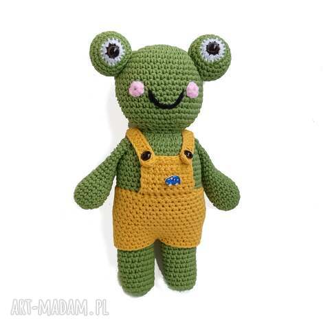Pan Żaba - szydełkowa maskotka przytulanka dla dziecka (ok. 30 cm)