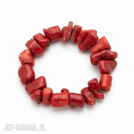 Bransoletka z czerwonego koralu na gumce 16 cm
