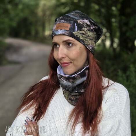 GoDeco - czapka z motywem gór i lasu góry las, dzianina, bawełna