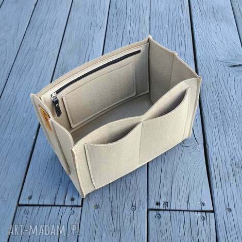Beżowy organizer z kieszonkami do torebki - filc 4 mm Beltrani