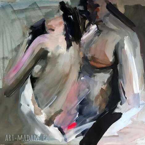 „In the Morning” 100x70 - obraz do sypialni, pastelowa inkografia