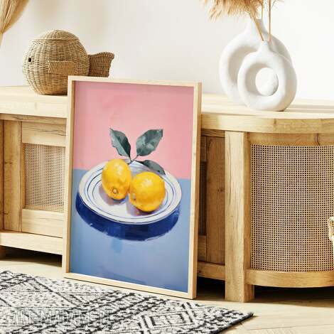 Plakat Cytryny 61x91 cm - kolorowa ilustracja Hogstudio do kuchni i salonu