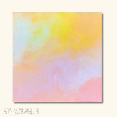 Obraz olejny pastelowy 50x50 - minimalizm ręcznie malowany
