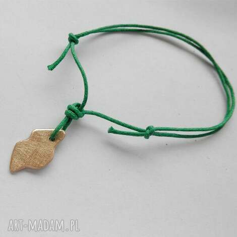 USTA bransoletka handmade z brązu i ozdobnym sznurkiem - art-Madam.pl