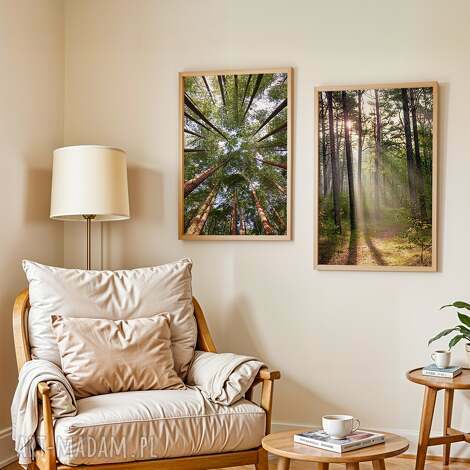 Zestaw 2 plakatów Las 30x40 cm - naturalny pejzaż na ścianę