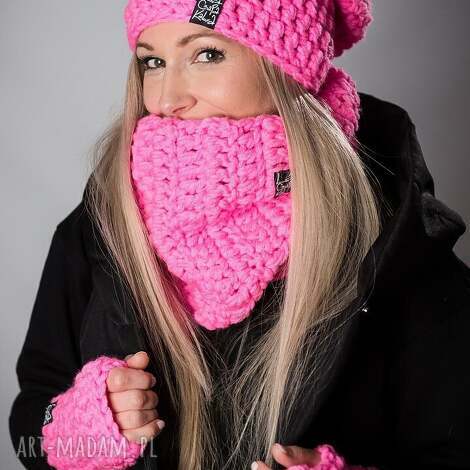 laczapakabra komin monoloit 35 - różowy fluo fluorescent neon, neonowy, tuba