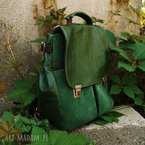 Lilith Chimera plecak/torba 2w1 - zielona skóra pull up i zamsz