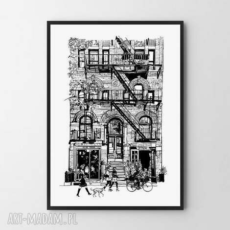 plakat obraz avenue B1 - 70x100 cm, ilustracja, ozdoba, mieszkanie