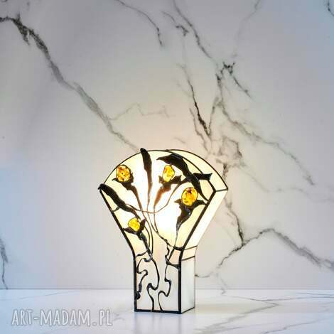 lampa na biurko, komodę z bursztynem bałtyckim 12g - ostia rzemiosło