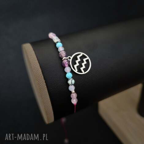 bransoletka zodiakalna wodnik - wersja ze srebrem wodnika