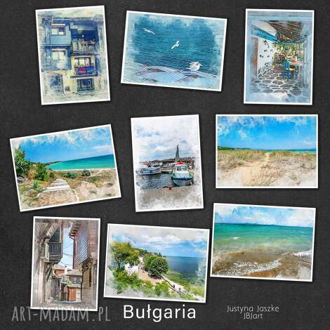 Bułgaria w akwareli - zestaw 9 grafik 13x18 cm (Słoneczny Brzeg)