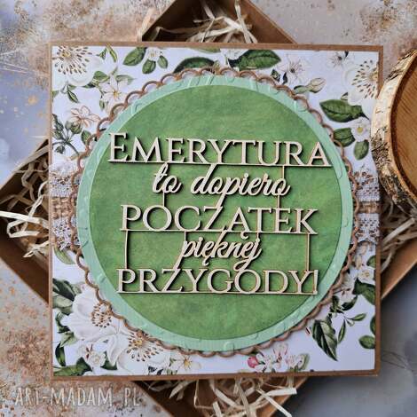 kartka z okazji przejścia na emeryturę pudełko emeryta, prezent